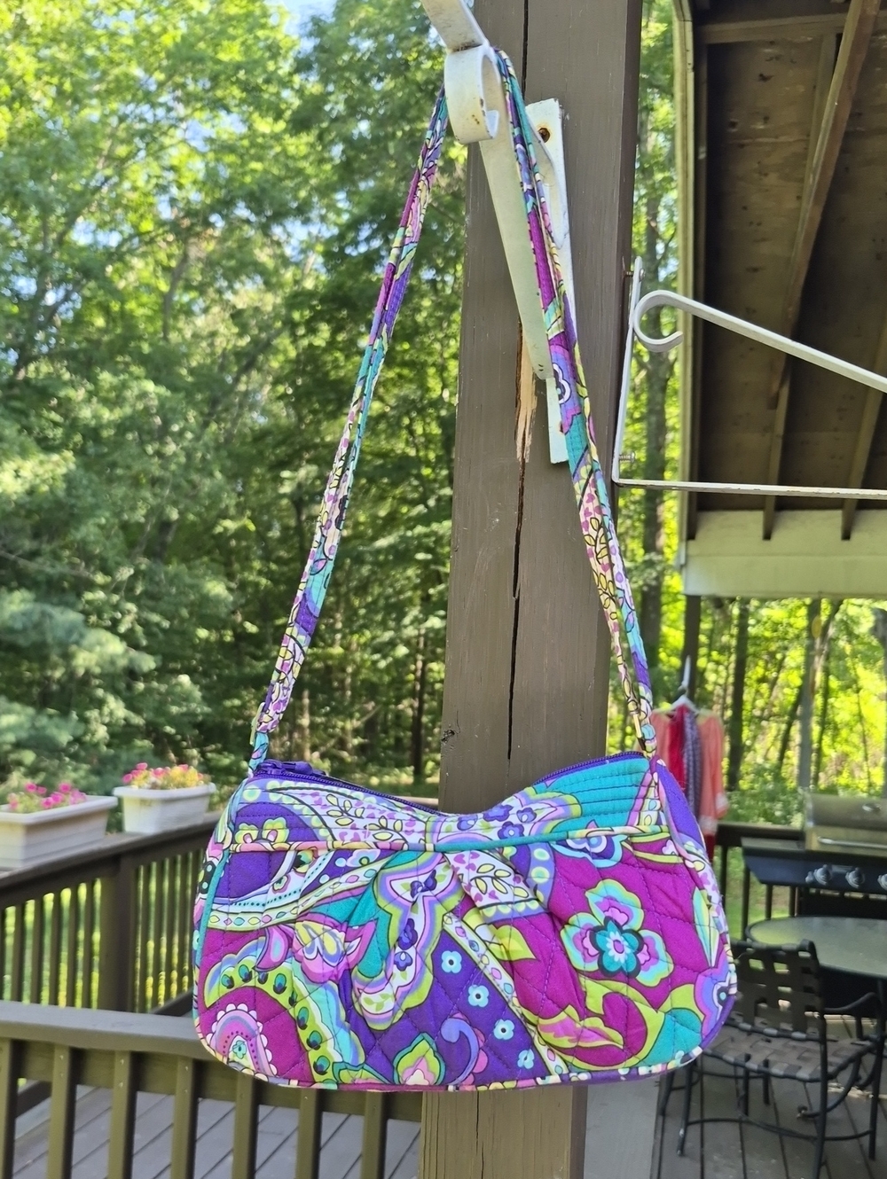 Vera Bradley Heather Frannie Crossbody Bag Purse Retired 2013 Paisley - Picture 5 of 12
